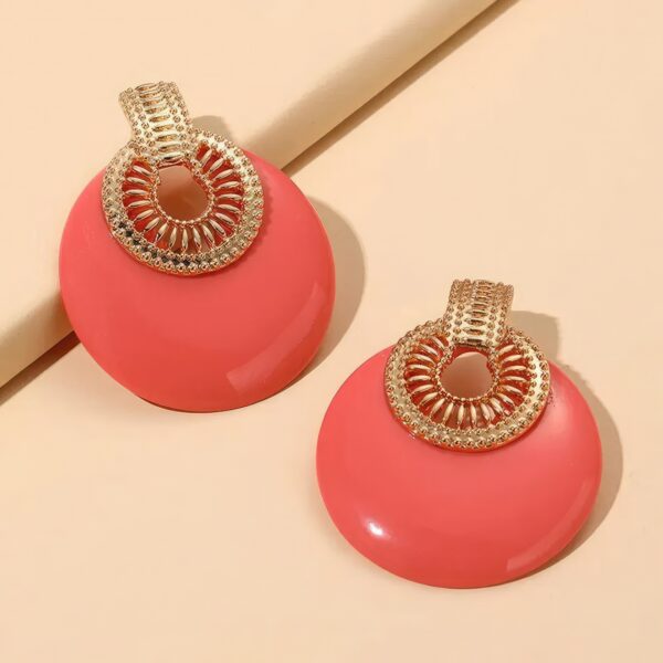 Round Metal Post Earrings – Colorful Round Studs