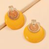 Round Metal Post Earrings – Colorful Round Studs