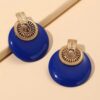 Round Metal Post Earrings – Colorful Round Studs