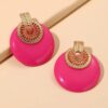 Round Metal Post Earrings – Colorful Round Studs