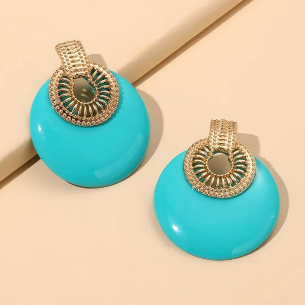 Round Metal Post Earrings – Colorful Round Studs