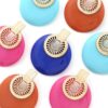 Round Metal Post Earrings – Colorful Round Studs