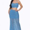 Sequin Maxi Dress with X-Back – Baby Blue
