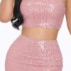 Sequin Maxi Dress with X-Back & Cowl Neck