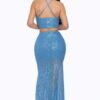 Sequin Maxi Dress with X-Back – Baby Blue