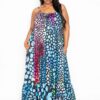 Printed Voluminous Maxi Dress – Multi-Color (Plus Size)