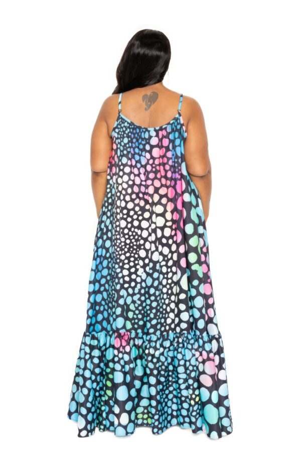 Printed Voluminous Maxi Dress – Multi-Color (Plus Size)