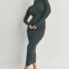 Heather Charcoal Cutout Maxi Dress