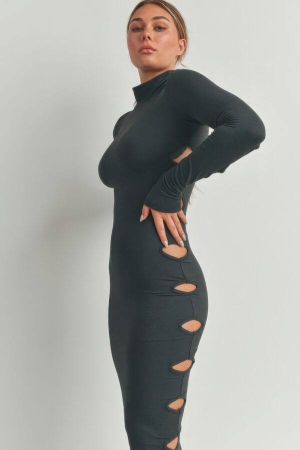 Heather Charcoal Cutout Maxi Dress
