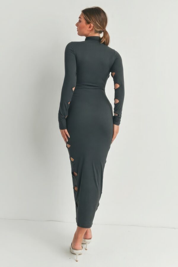 Heather Charcoal Cutout Maxi Dress