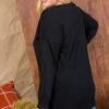 Plus Size V-Neck Hi-Lo Sweater with Side Slits – Black