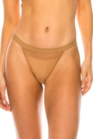 Mesh Thong – Sheer Mesh in Tawney Brown