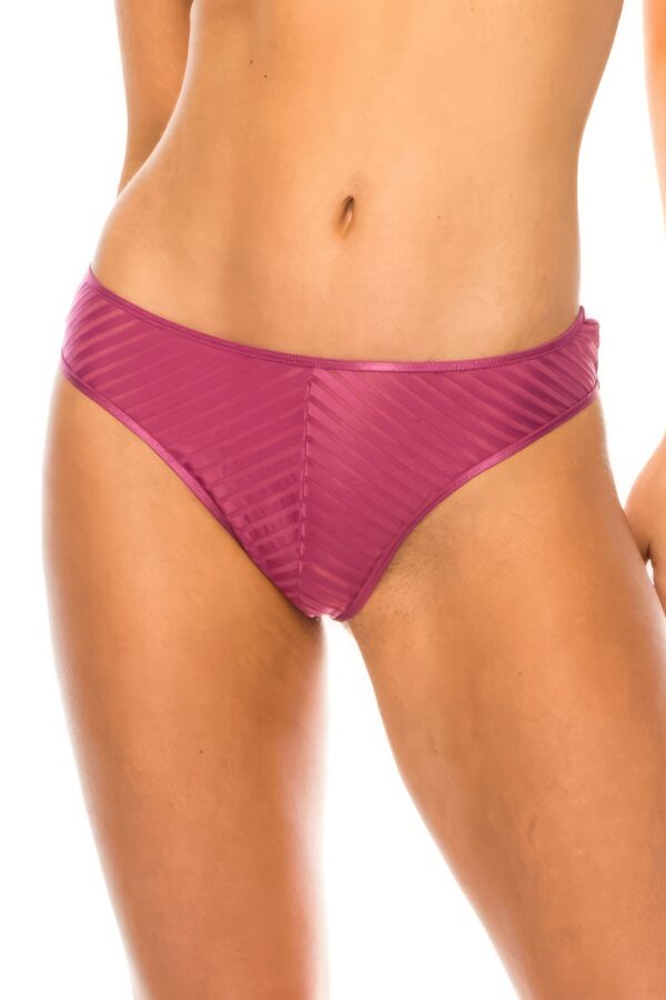 Stripe Lace Thong – Magenta Haze