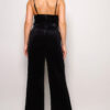 Samba Rhinestone-Buckle Velvet Jumpsuit – Black