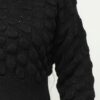 Checker Sweater Top – Black Graphic Knit Pullover