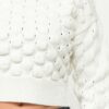 Checker Sweater Top – Cream (100% Acrylic Knit)