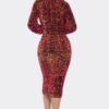Midi Sequin Dress – 2-Way Zip, Contrast Trim
