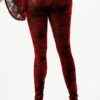 Velvet Flocking Jumpsuit with Bell Sleeves – Burgundy