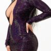 Strapless Metallic Foil Dress with Flower Detail – Silver