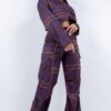 Cropped Shirt & Cargo Pants Set – Wide Cuffs, Plum