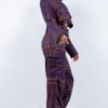 Cropped Shirt & Cargo Pants Set – Wide Cuffs, Plum