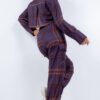 Cropped Shirt & Cargo Pants Set – Wide Cuffs, Plum