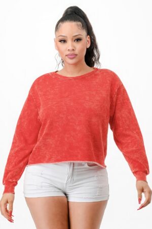Washed French Terry Cropped Sweatshirt – Mineral Wash