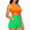Satin Smock V-Neck Bra Top – Orange