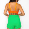 Satin Smock V-Neck Bra Top – Orange