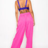 Cropped Smock V-Neck Satin Bra Top – Purple