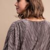 Satin Pleated Drawstring Top with Snap Button – Mocha