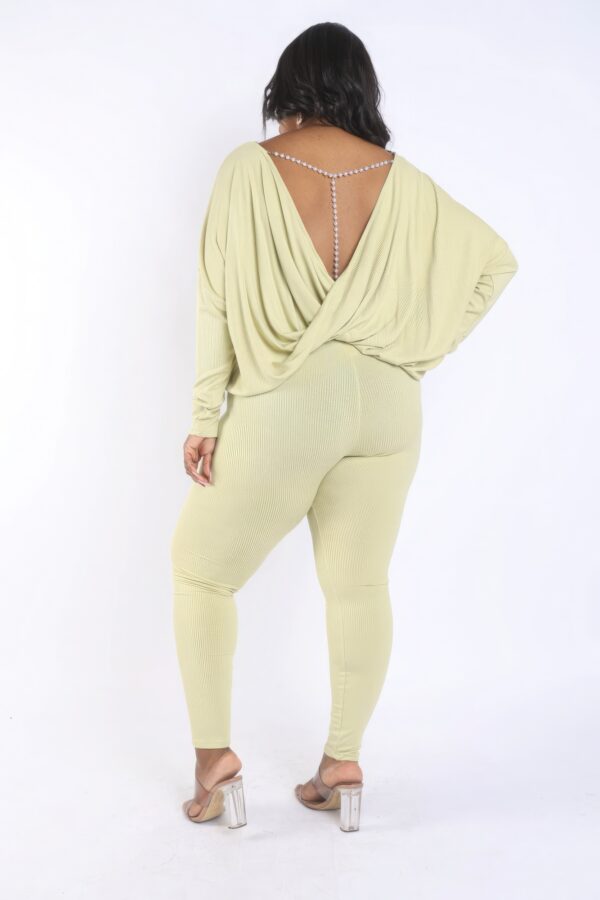 Back Strap Point Set – Open-Back Plus-Size Set in Lime