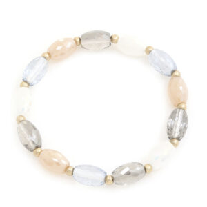 Beaded Bracelet with Multi, Jet, Ivory and Taupe Beads