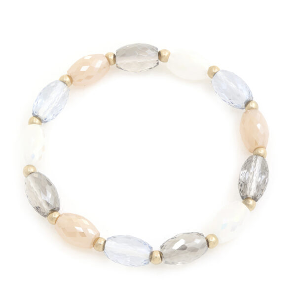 Beaded Bracelet with Multi, Jet, Ivory and Taupe Beads