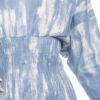 Tie Dye Mini Dress with Ruched Front Buttons – Blue