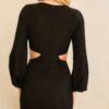 Cut Out Dress with O-Ring Side Cutouts – Black