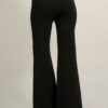 Raw-Edge Exposed-Seam Flare Pants – Black