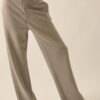 Scuba High-Waist Button-Fly Pants – Stone