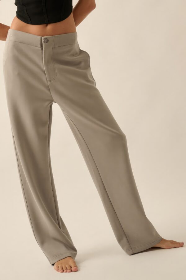 Scuba High-Waist Button-Fly Pants – Stone