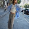 Scuba High-Waist Button-Fly Pants – Stone