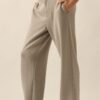 Scuba High-Waist Button-Fly Pants – Stone
