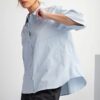 Half-Sleeve Stretch Poplin Button-Down Shirt – Sky Blue