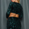 Velvet Sequin Skirt Set – Green Wrapped Mini