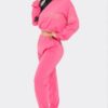 Terry Mesh Rhinestone Detail Lounge Set – Pink
