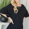 Flared-Sleeve Short Sleeve Top – Black
