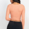 Ribbed Wrap Front Long Sleeve Top – Sun Baked