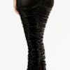Metallic Halter Dress with Side Rushing – Black