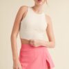 Corset-Inspired Cropped Tank Top – Cream