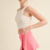 Corset-Inspired Cropped Tank Top – Cream