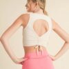 Corset-Inspired Cropped Tank Top – Cream